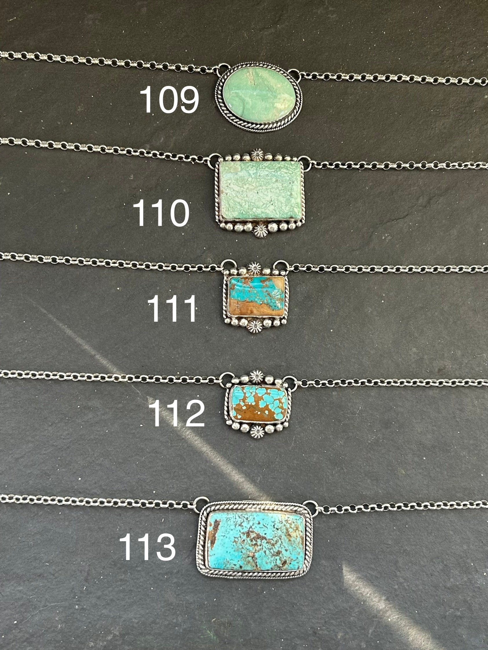 112 - Sterling Silver Mine #8 Turquoise Bar Necklace by Jason Ogg