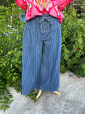 Strip Button Down Pants