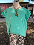 Turquoise Sleeveless Shirt