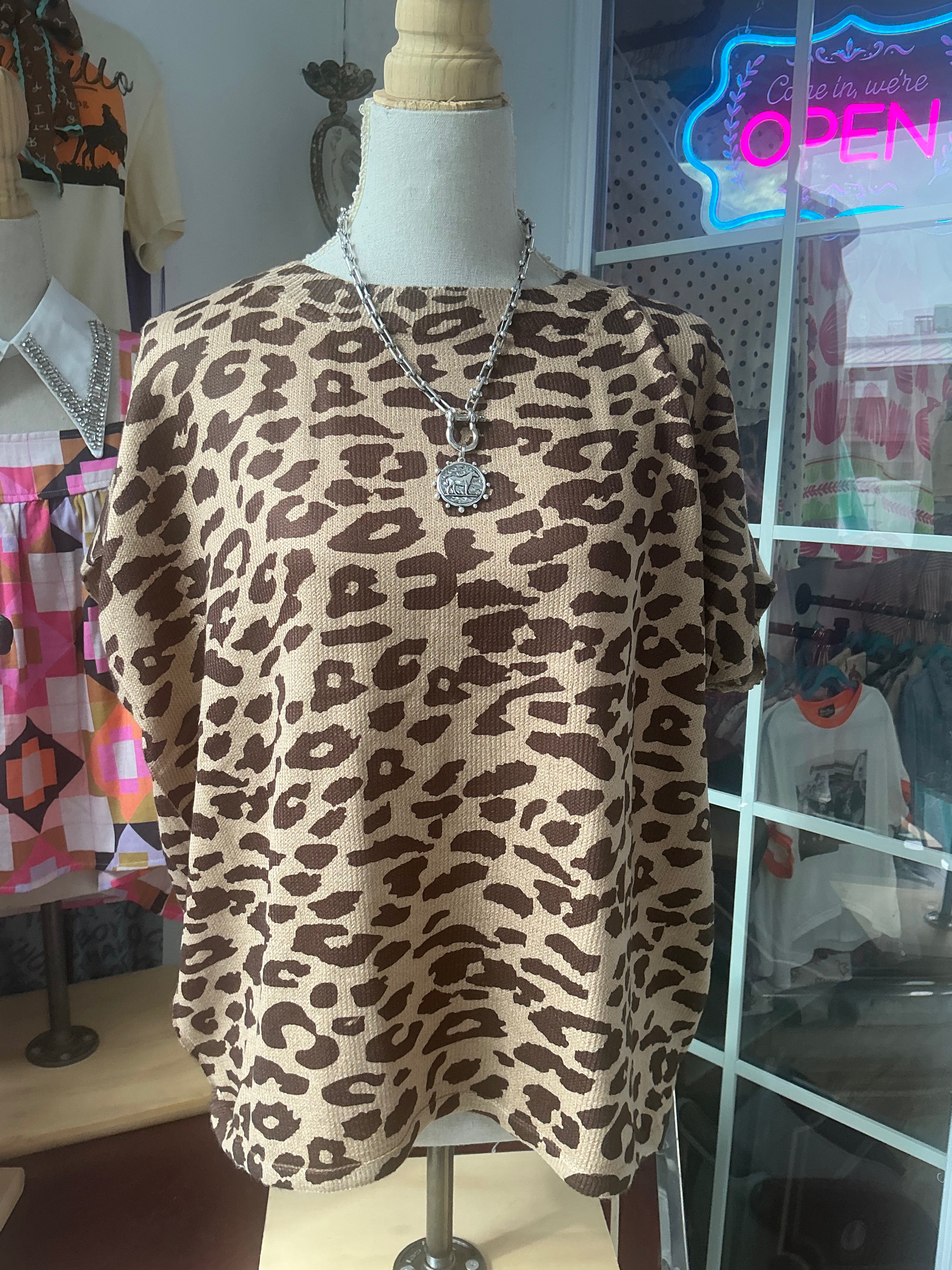 Leopard Knit Top