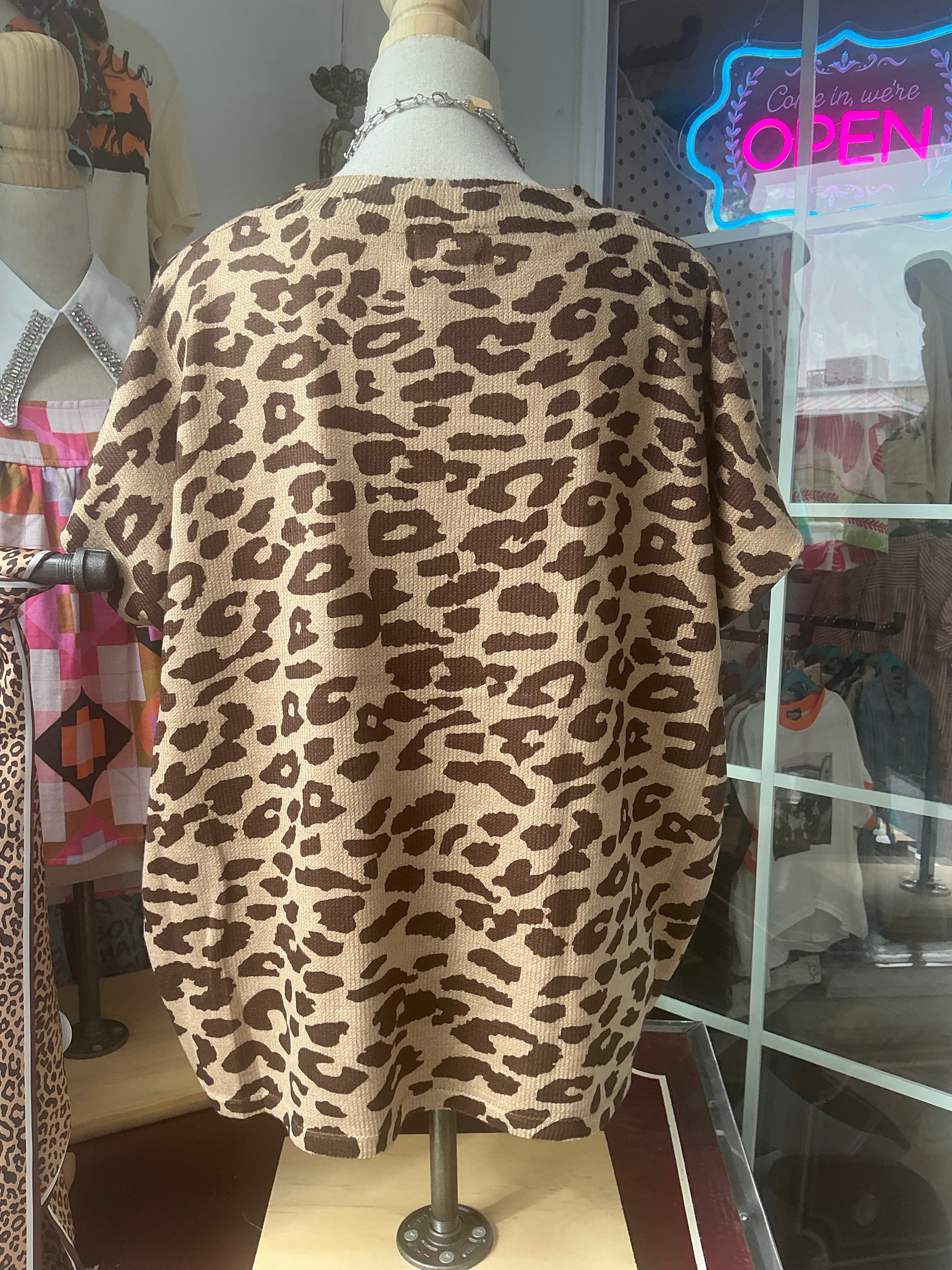 Leopard Knit Top