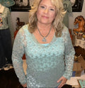 Rare Bird Baby Blue Sheer Top