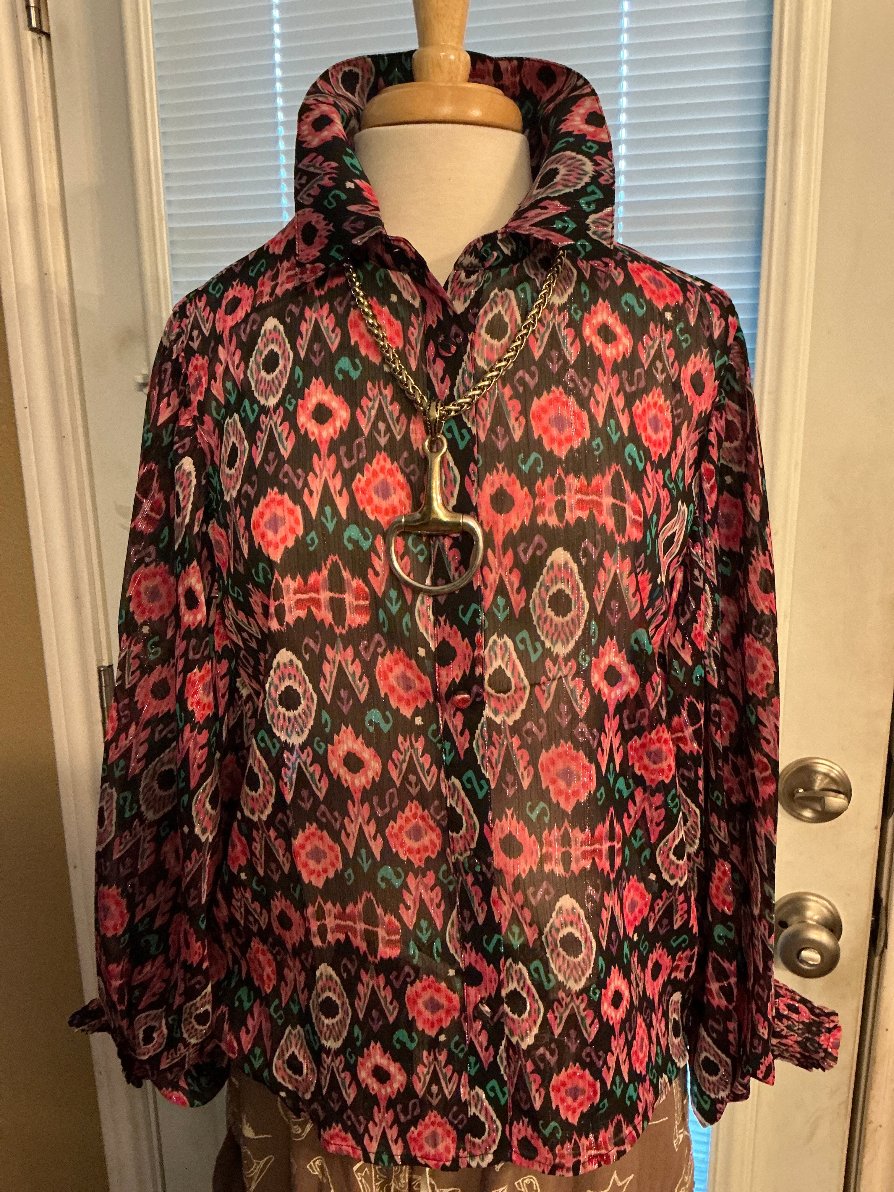 Black Multi Color Blouse