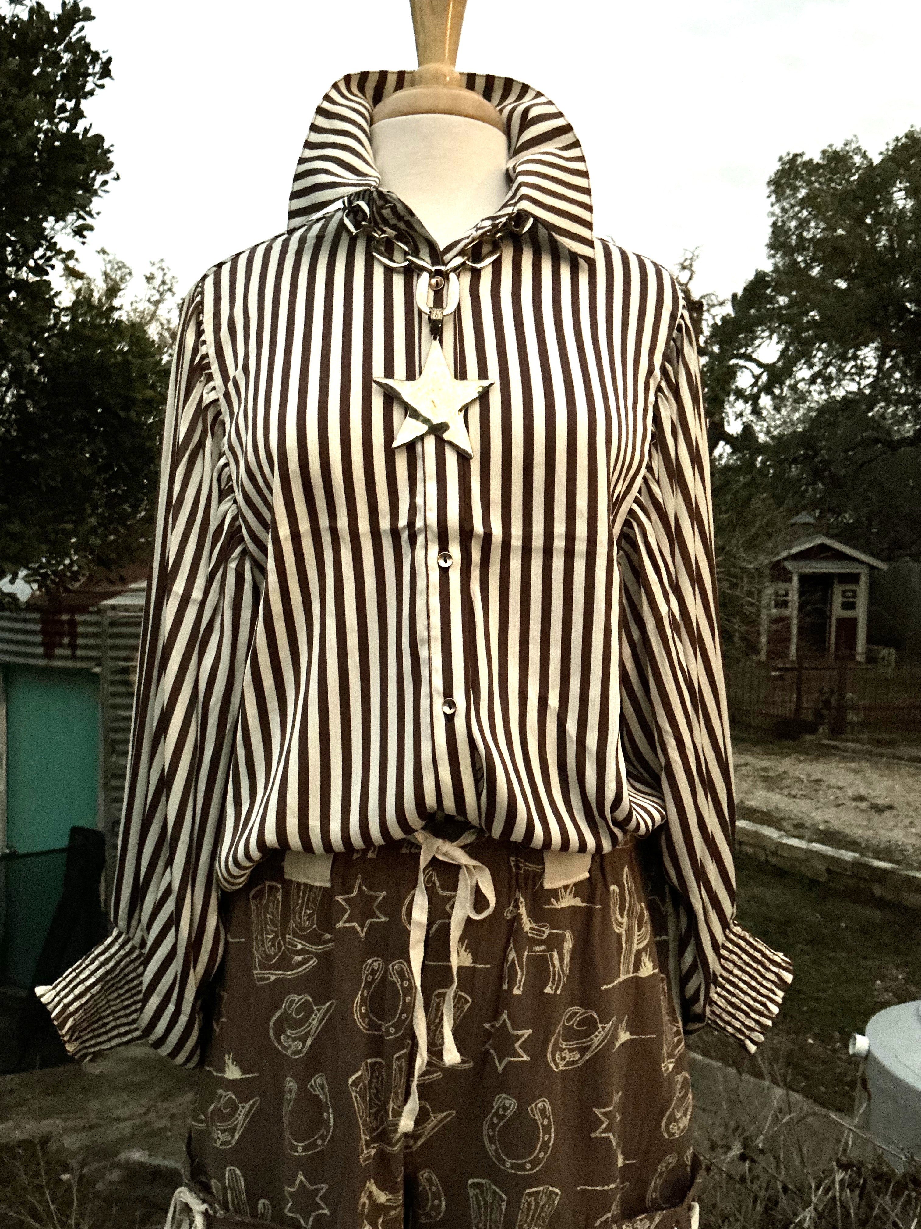 Brown Striped Blouse